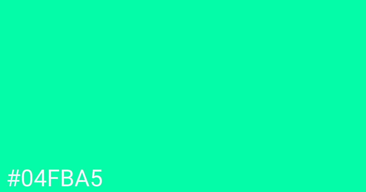 Hex color #04fba5 graphic