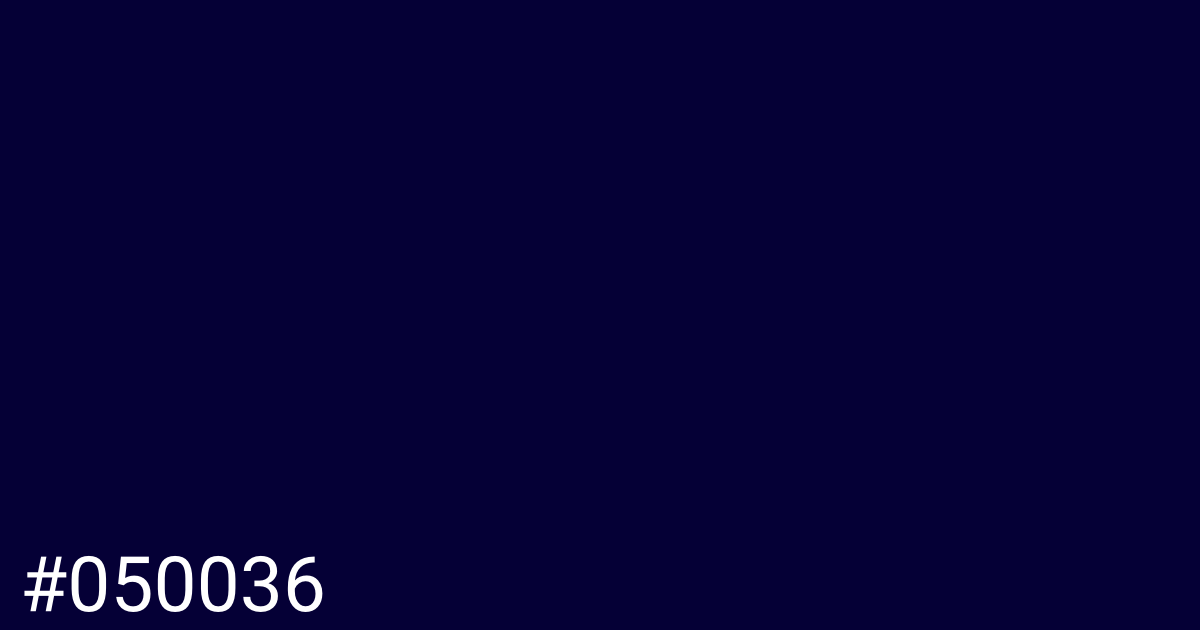 Hex color #050036 graphic