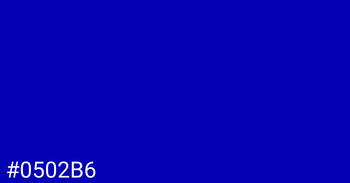 Hex color #0502b6 graphic