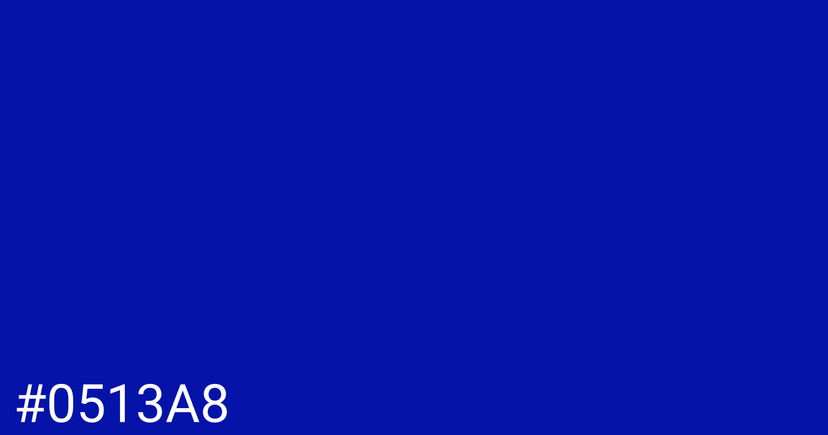 Hex color #0513a8 graphic