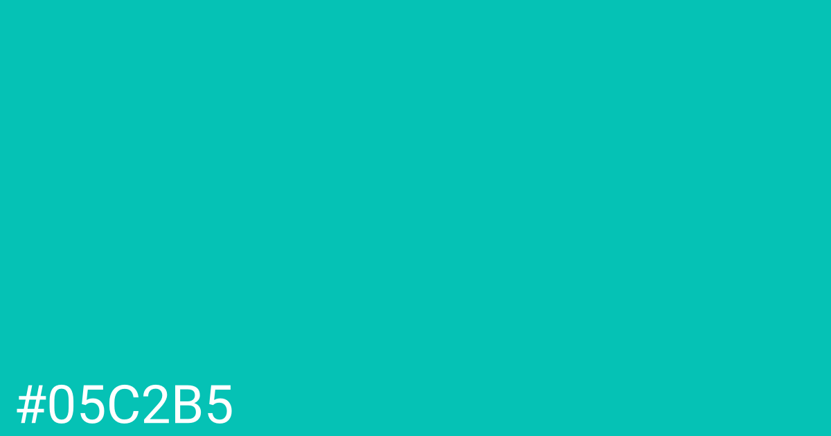 Hex color #05c2b5 graphic