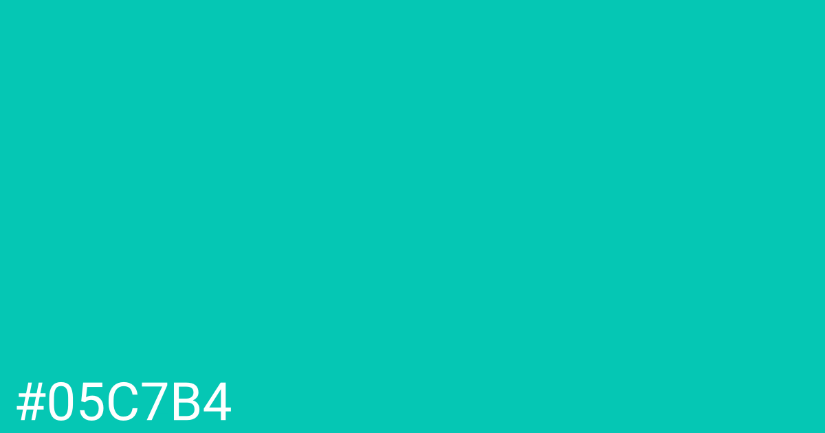 Hex color #05c7b4 graphic