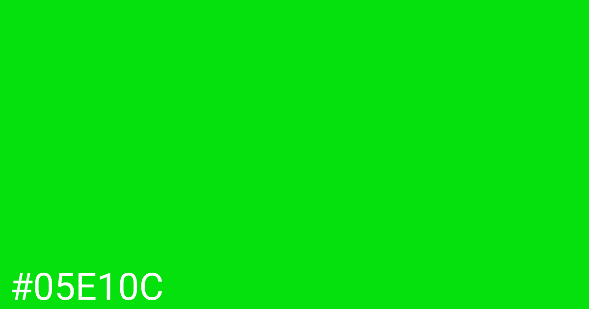 Hex color #05e10c graphic