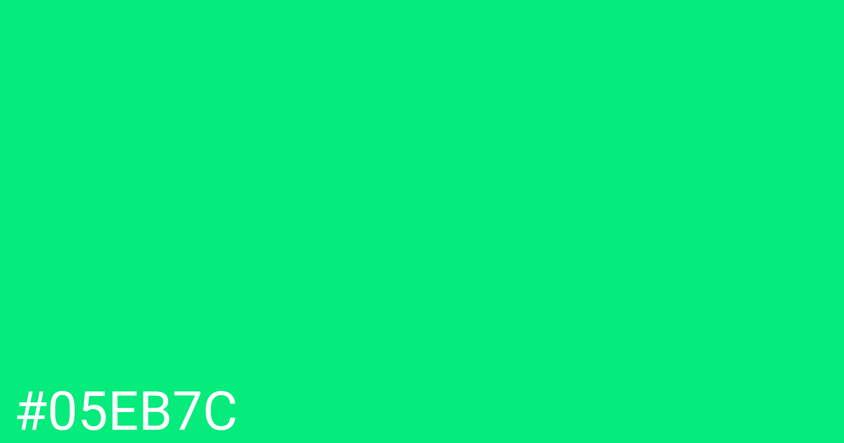 Hex color #05eb7c graphic