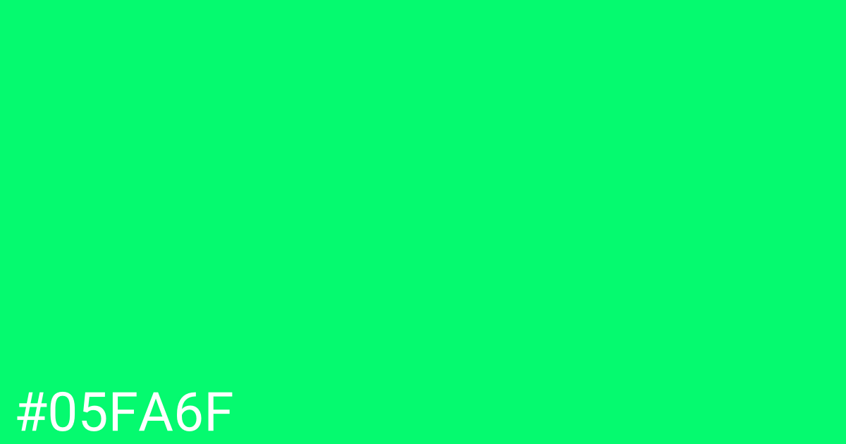 Hex color #05fa6f graphic