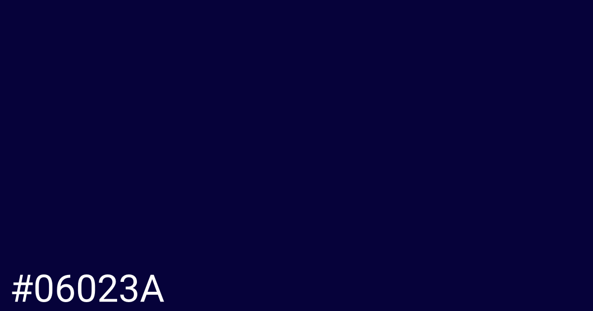 Hex color #06023a graphic