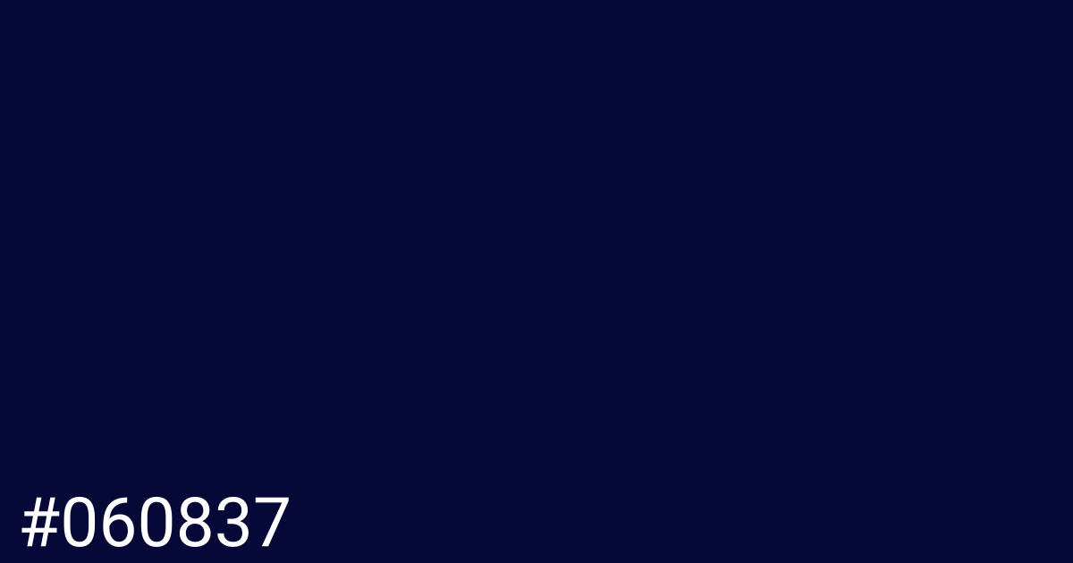 Hex color #060837 graphic
