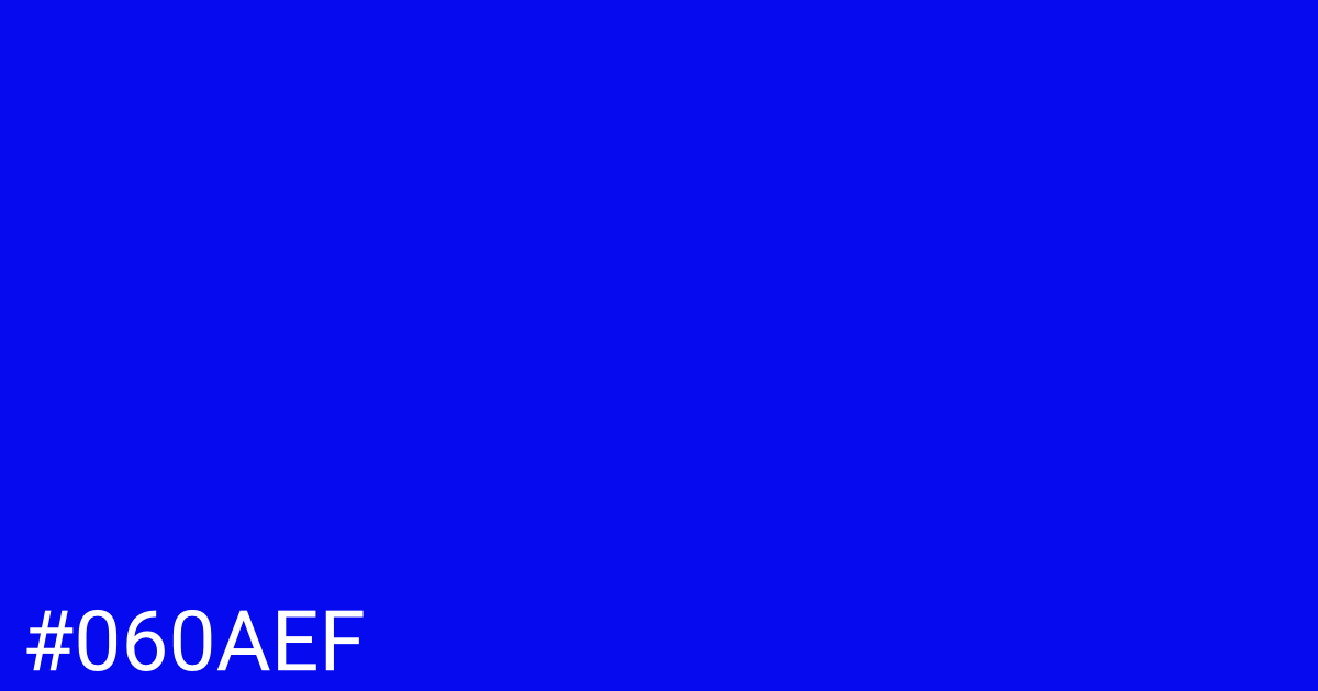 Hex color #060aef graphic