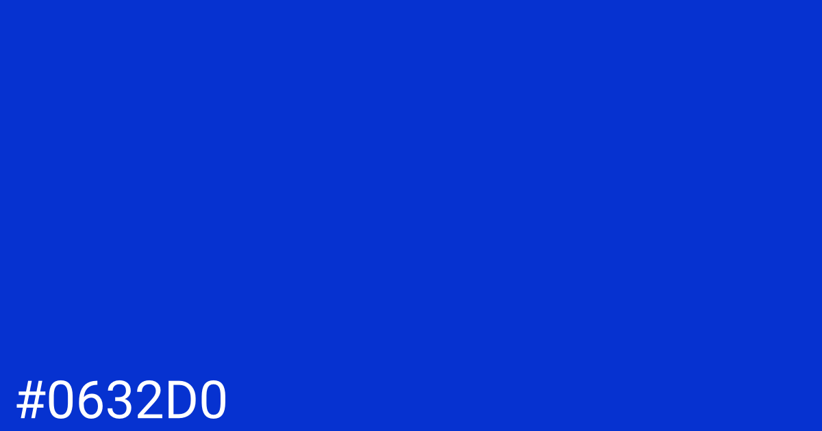 Hex color #0632d0 graphic