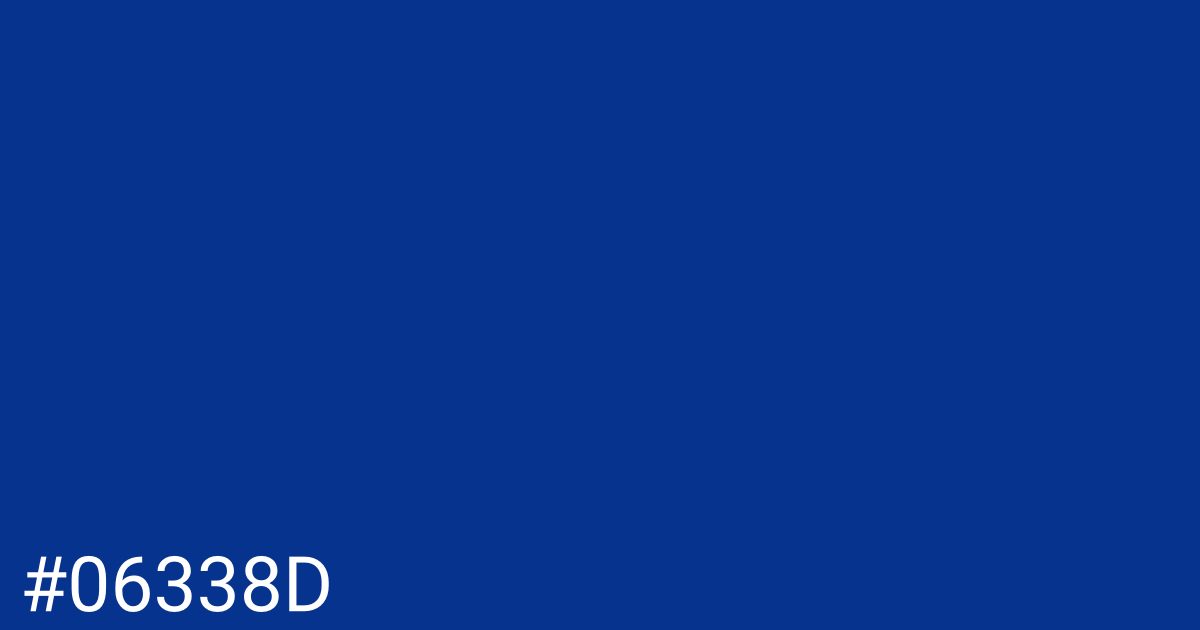 Hex color #06338d graphic