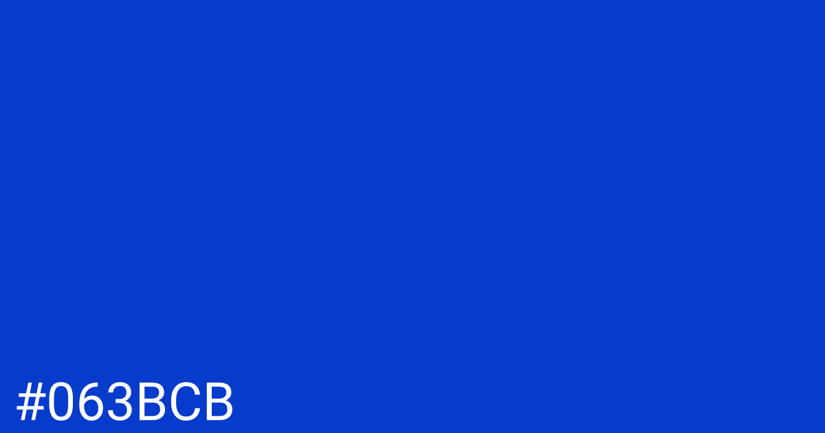 Hex color #063bcb graphic
