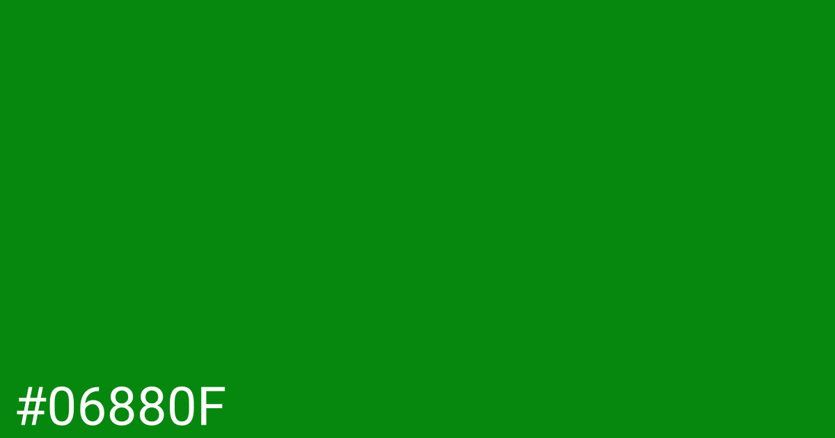 Hex color #06880f graphic