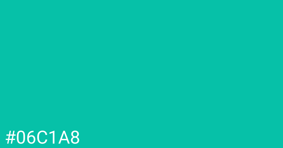 Hex color #06c1a8 graphic