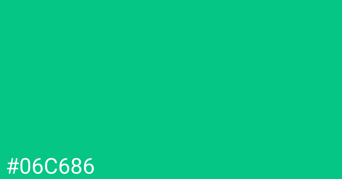 Hex color #06c686 graphic