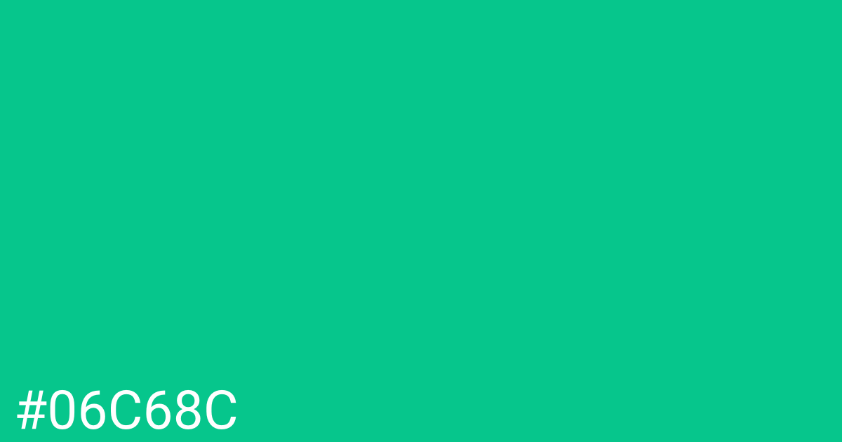 Hex color #06c68c graphic