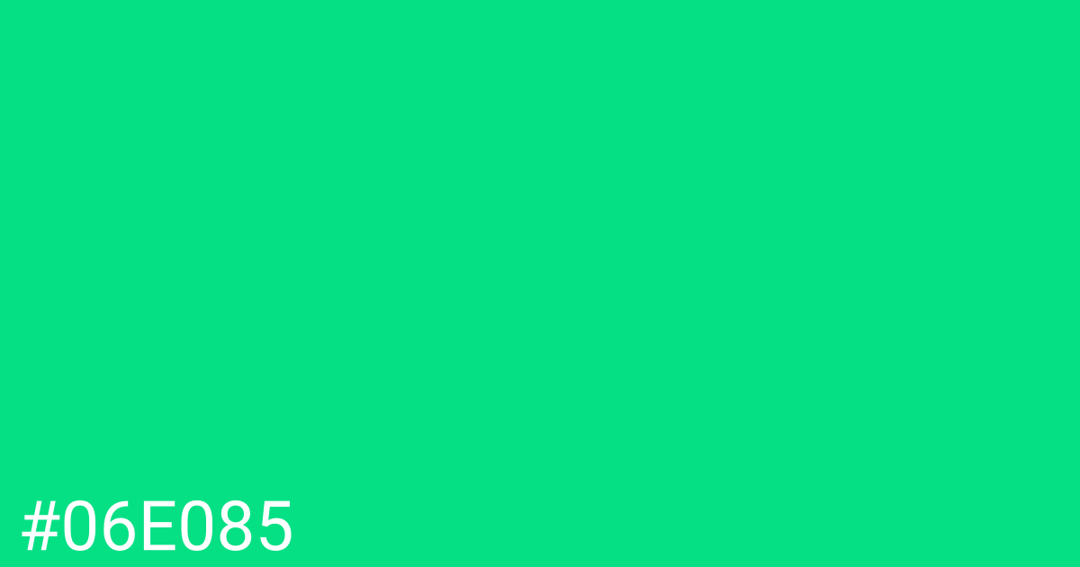 Hex color #06e085 graphic