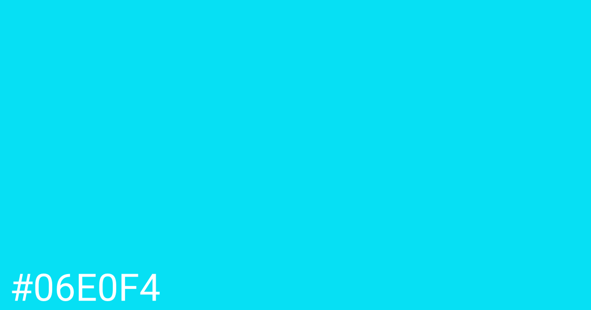 Hex color #06e0f4 graphic