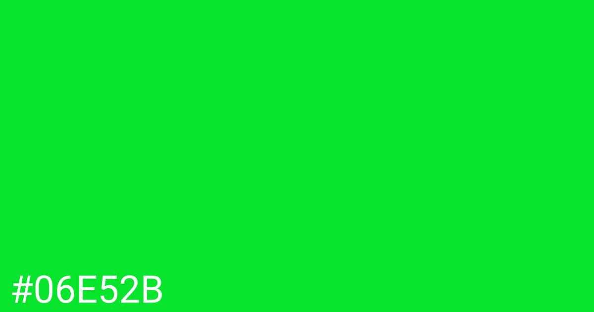 Hex color #06e52b graphic