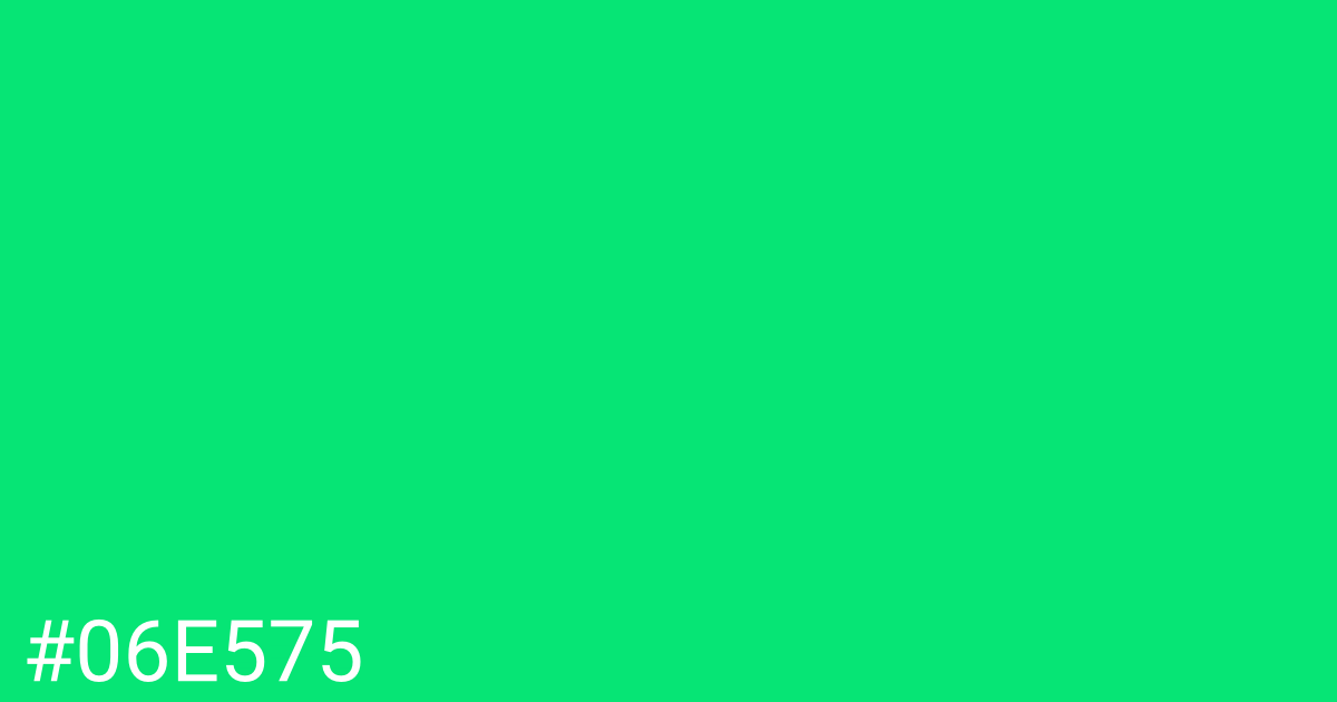 Hex color #06e575 graphic