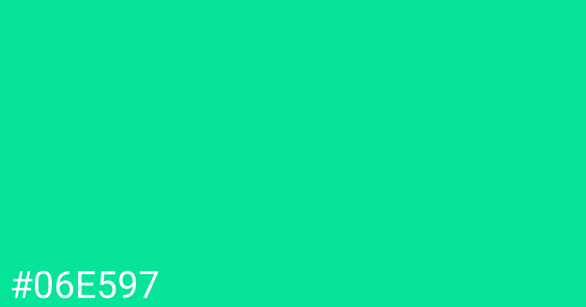 Hex color #06e597 graphic