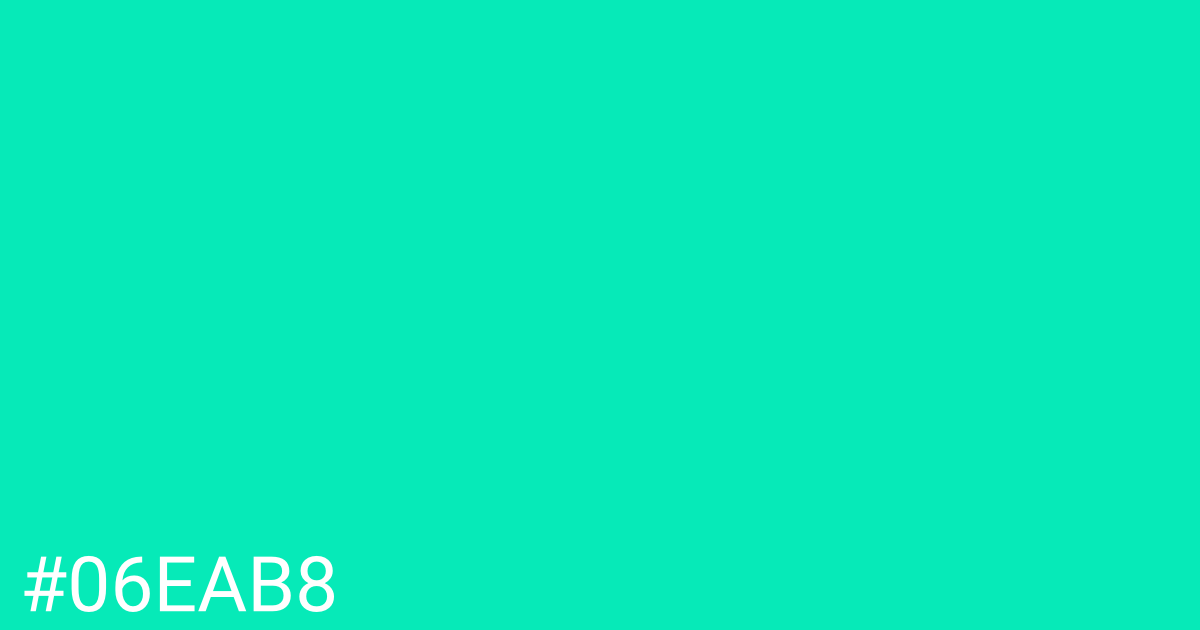 Hex color #06eab8 graphic