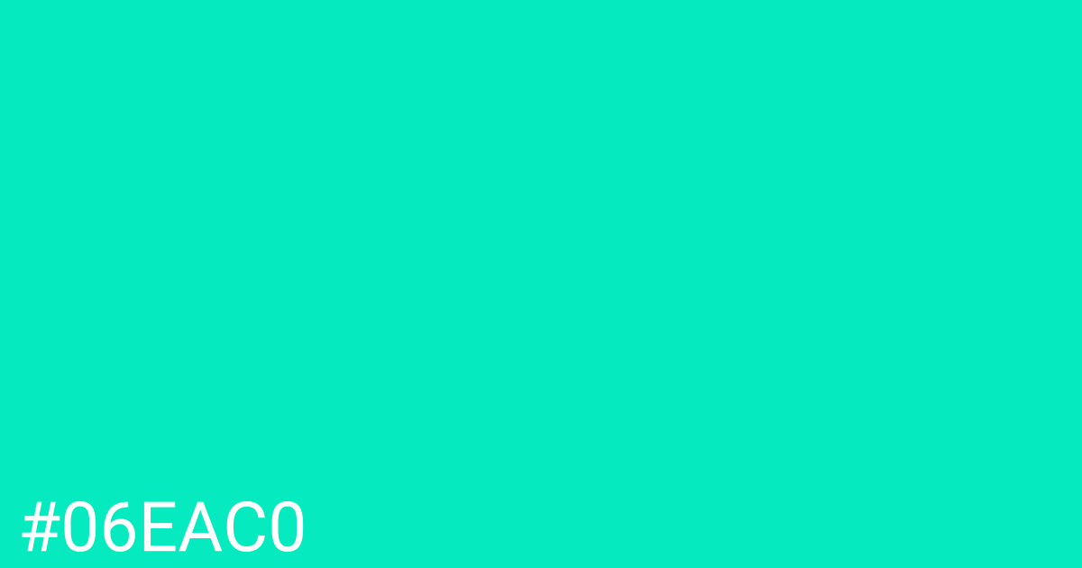 Hex color #06eac0 graphic