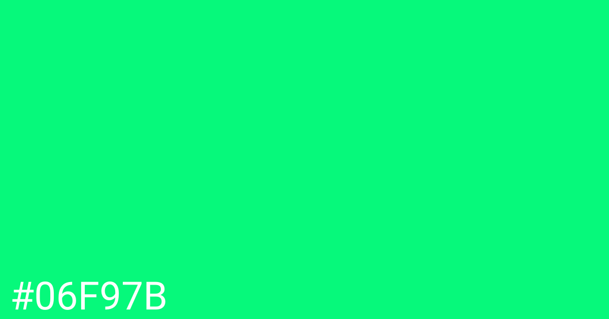 Hex color #06f97b graphic