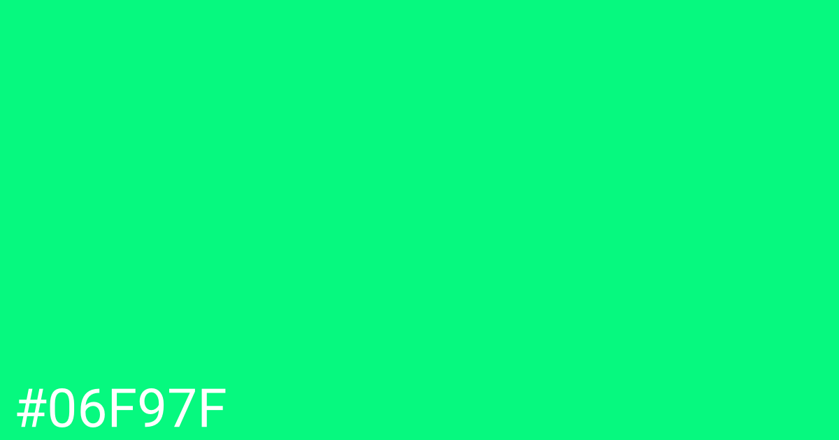 Hex color #06f97f graphic