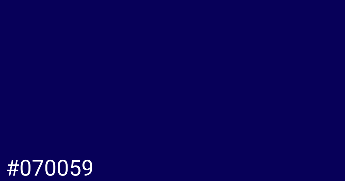 Hex color #070059 graphic