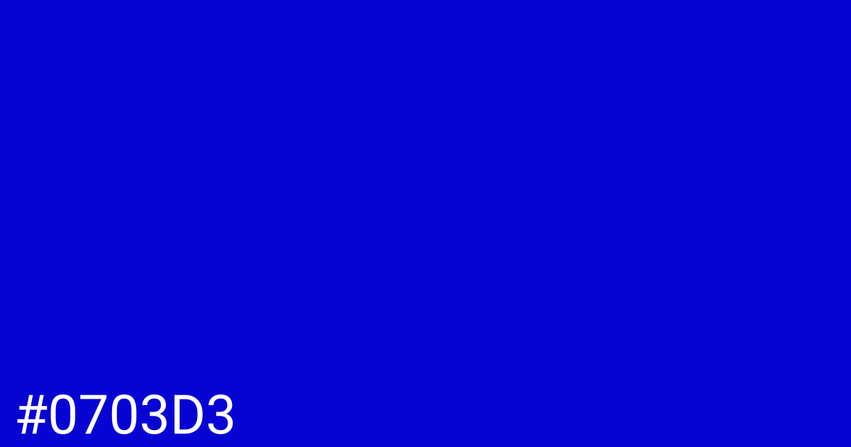 Hex color #0703d3 graphic