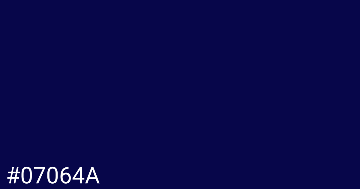 Hex color #07064a graphic