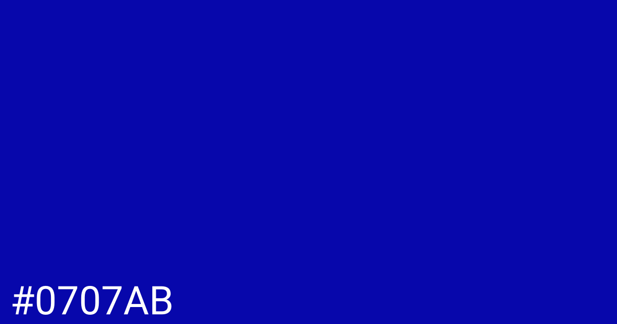 Hex color #0707ab graphic