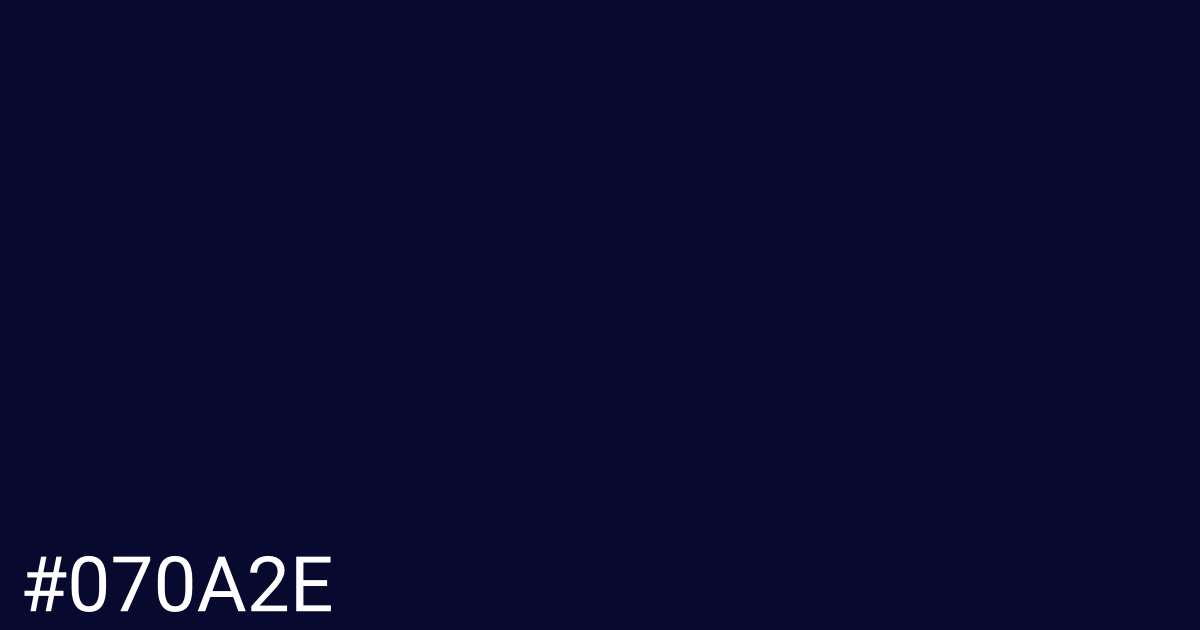 Hex color #070a2e graphic