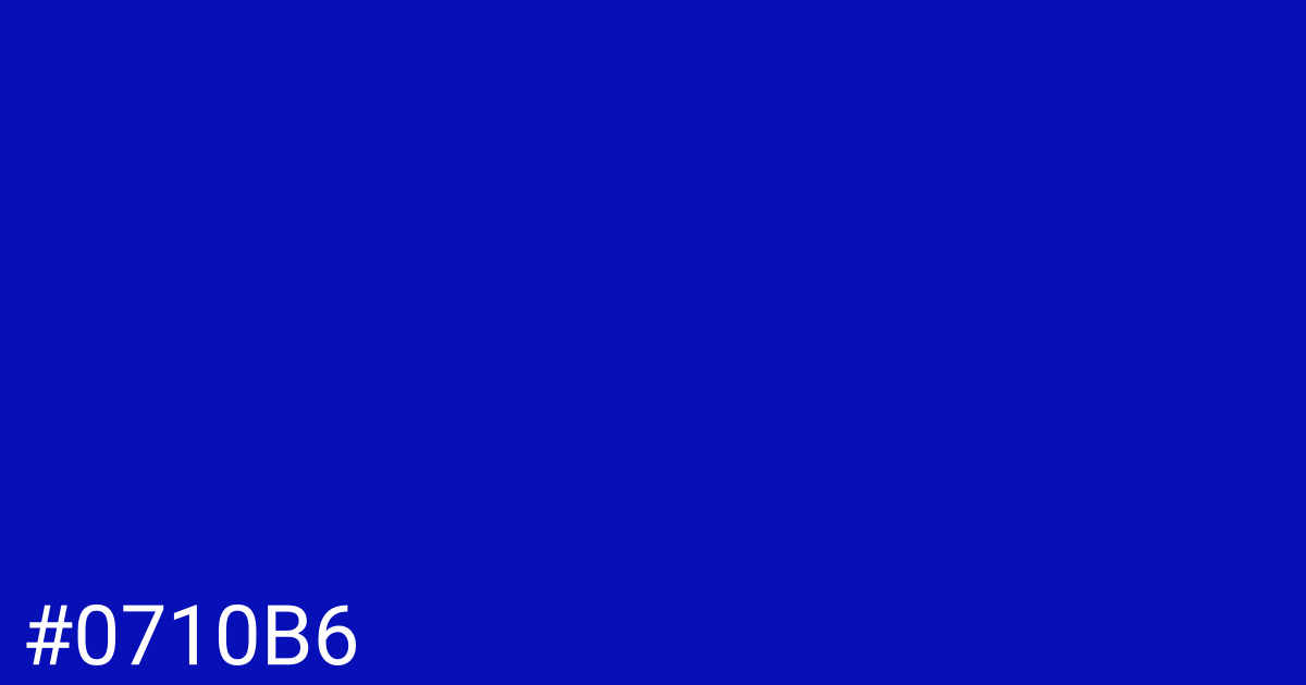 Hex color #0710b6 graphic