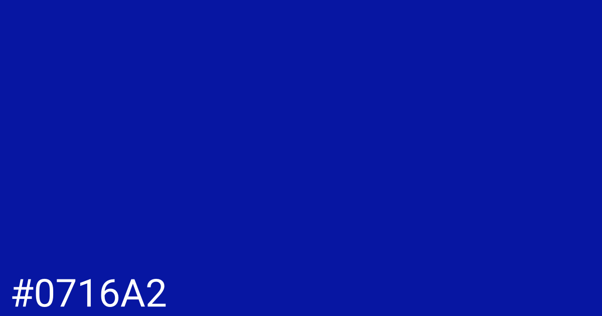 Hex color #0716a2 graphic