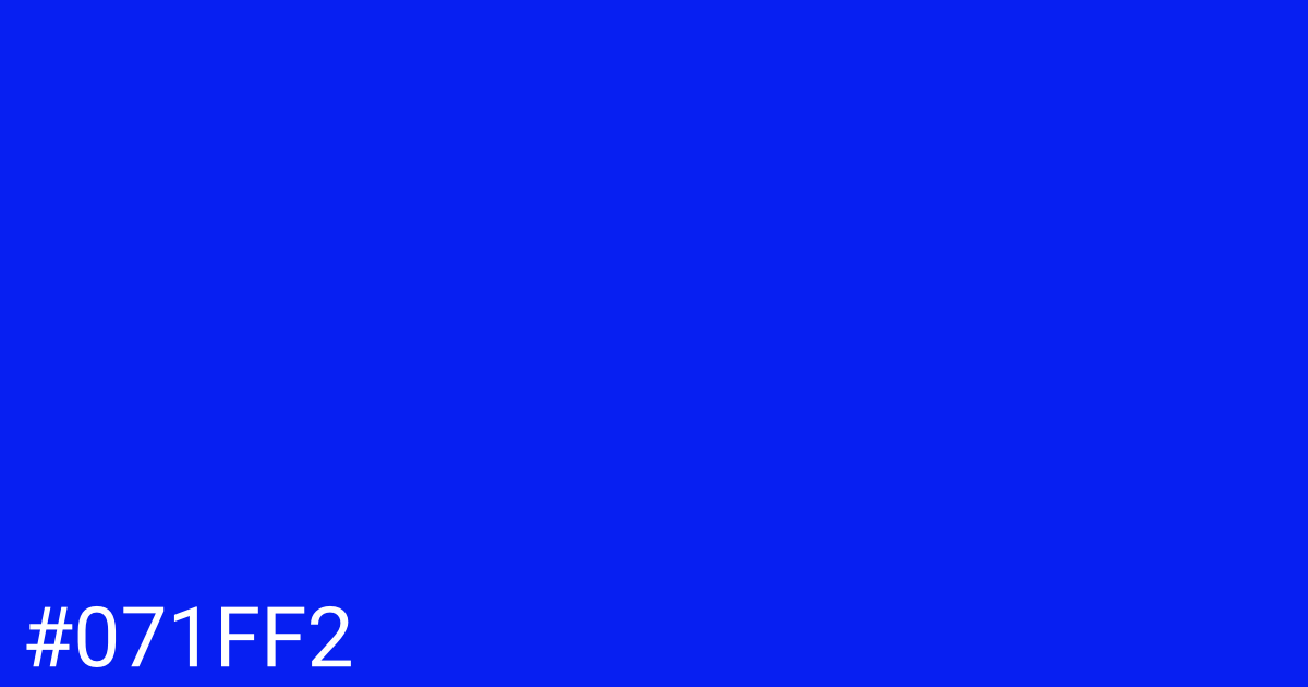 Hex color #071ff2 graphic