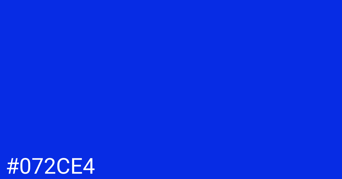 Hex color #072ce4 graphic