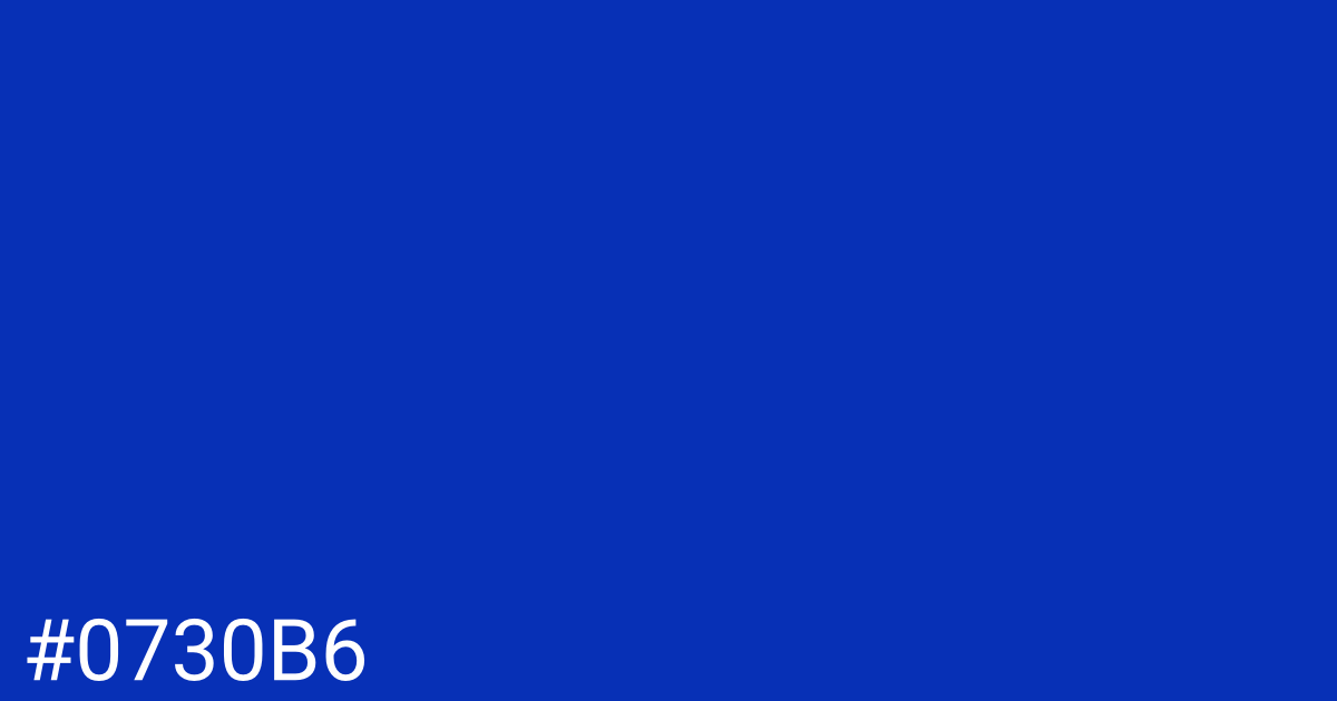 Hex color #0730b6 graphic