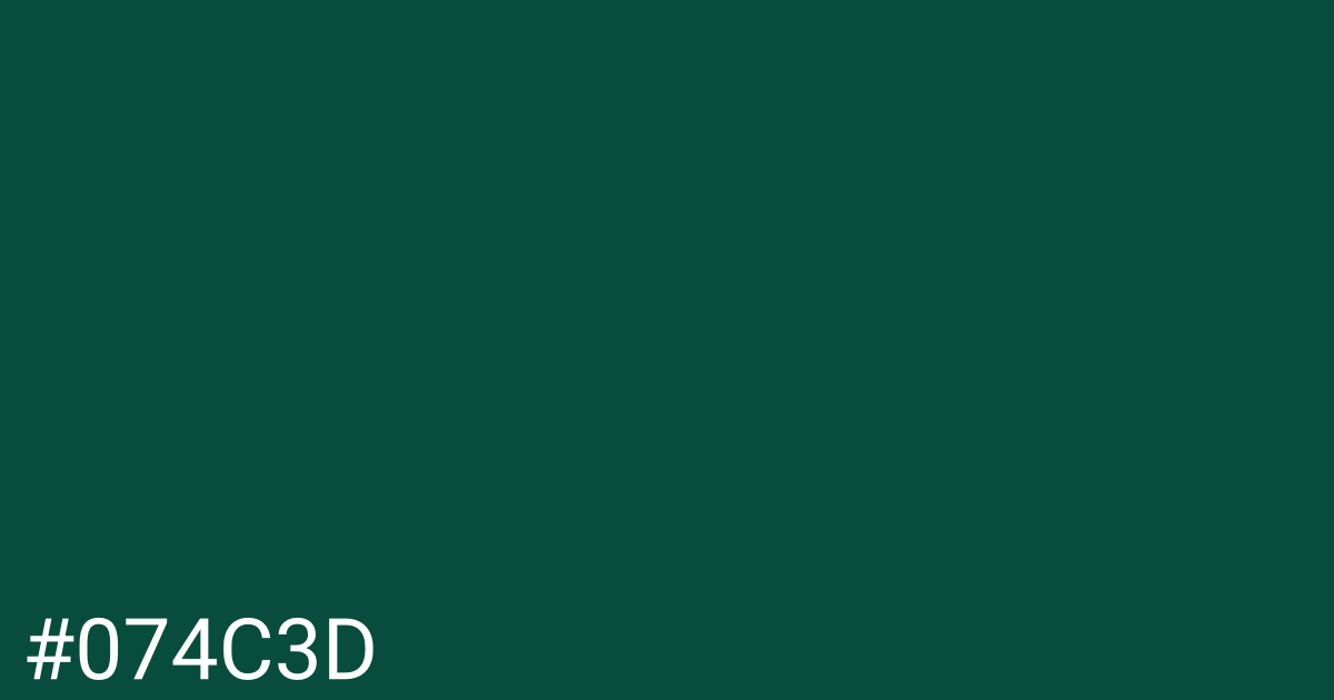 Hex color #074c3d graphic