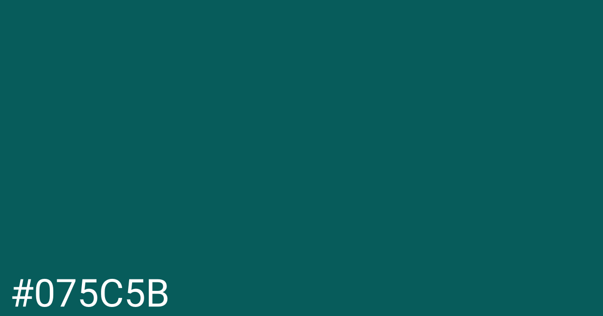 Hex color #075c5b graphic