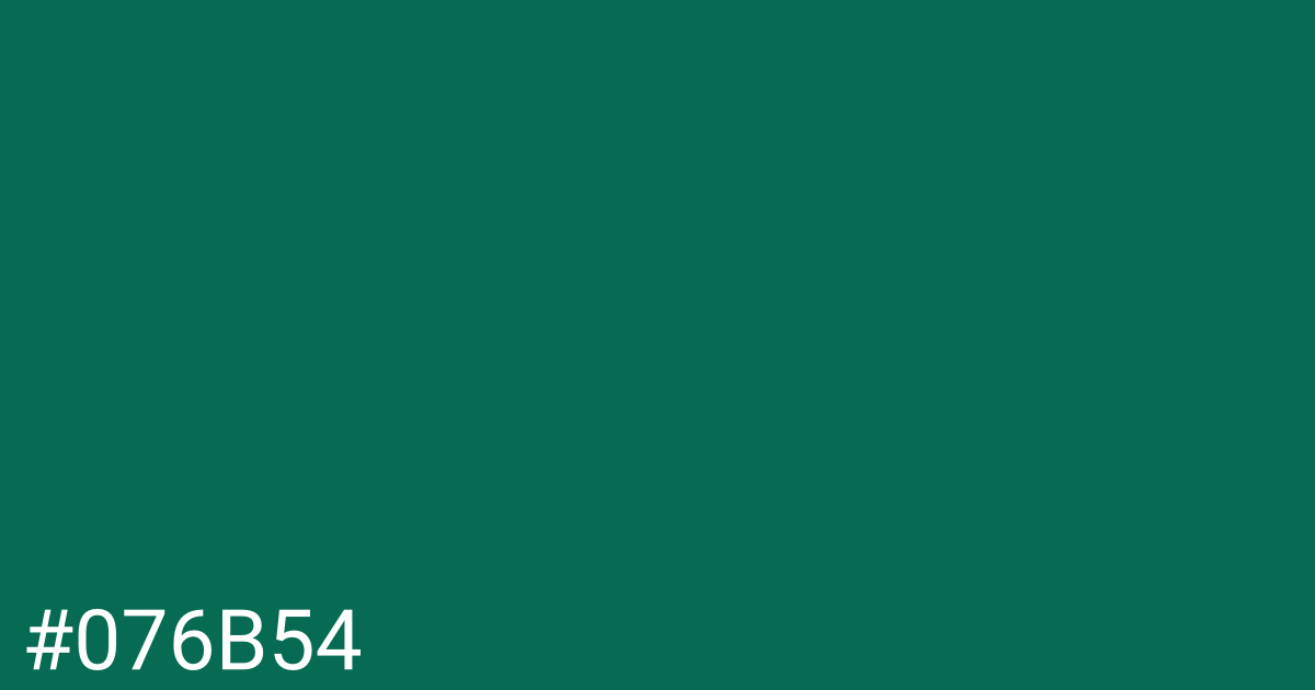 Hex color #076b54 graphic