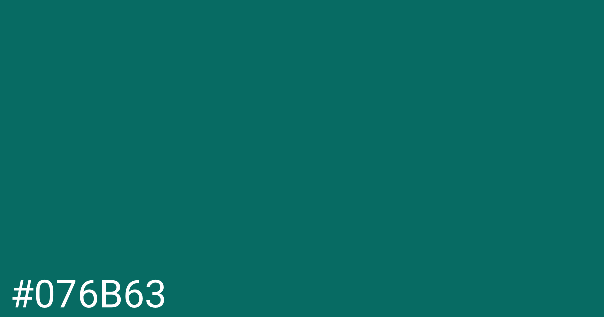 Hex color #076b63 graphic