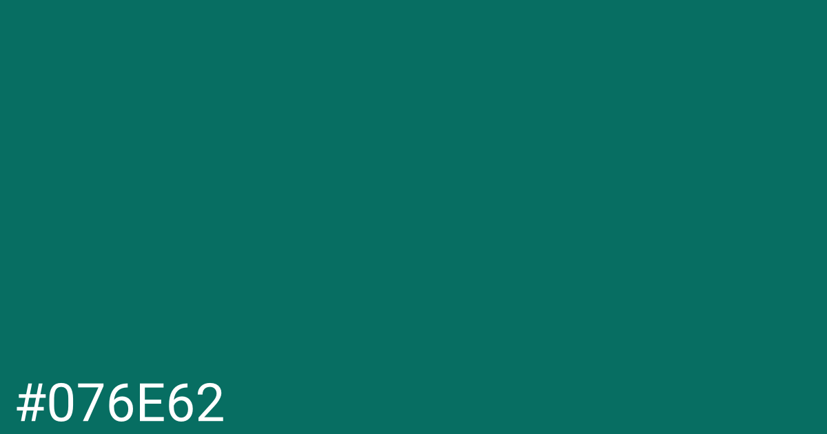 Hex color #076e62 graphic