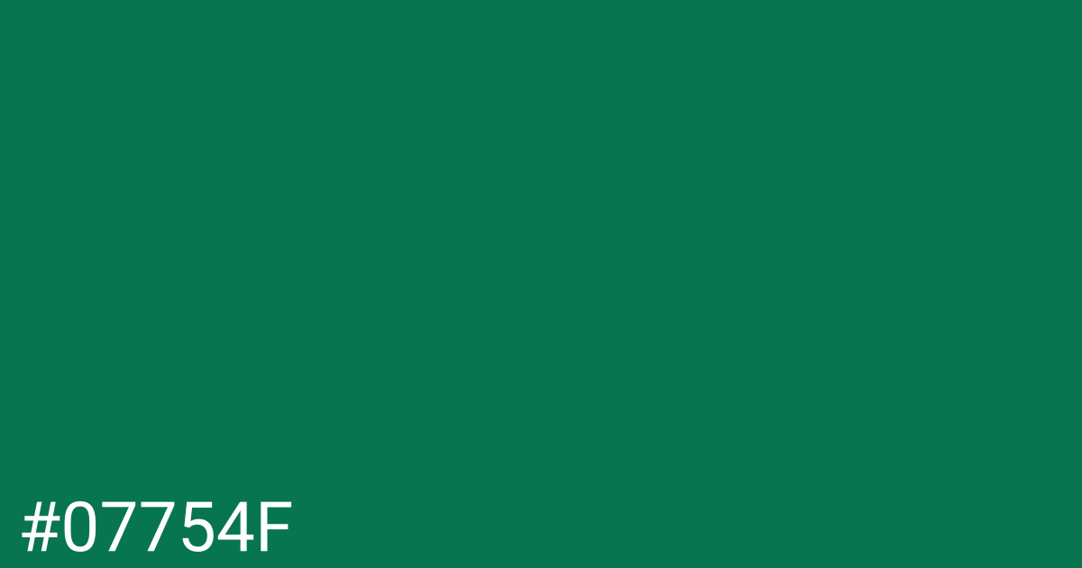 Hex color #07754f graphic