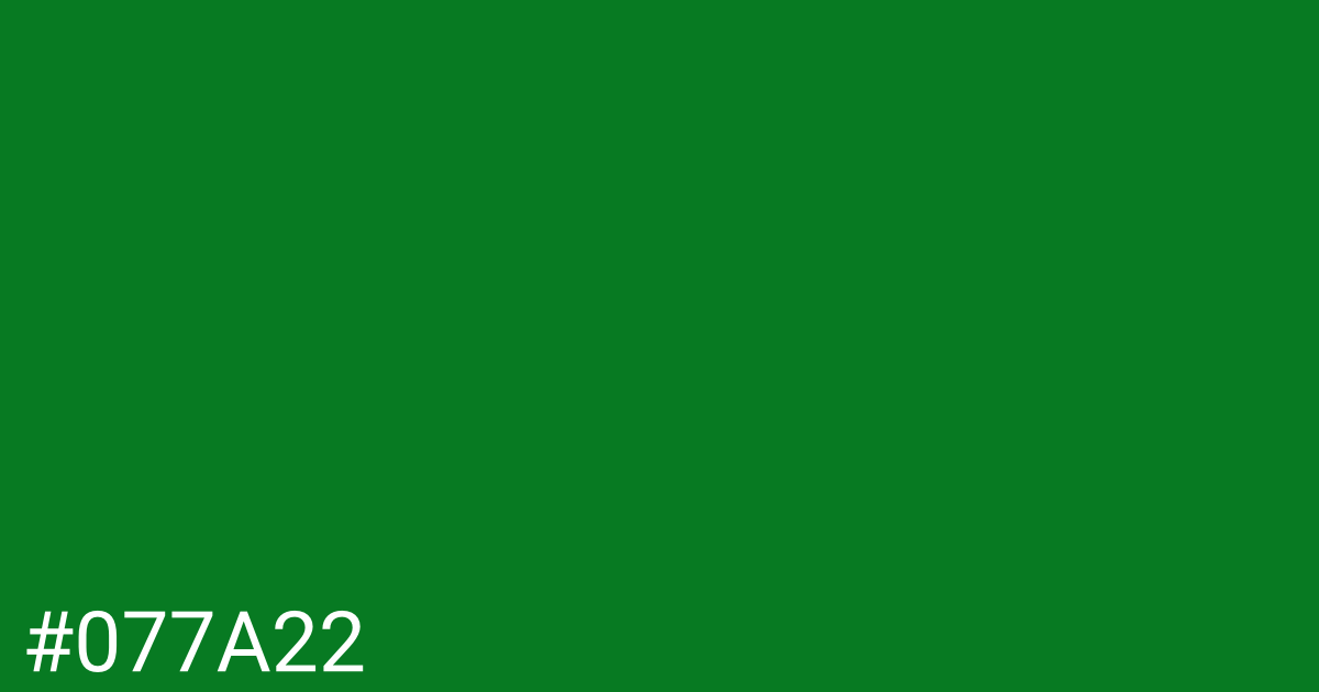 Hex color #077a22 graphic