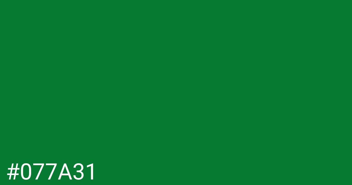 Hex color #077a31 graphic