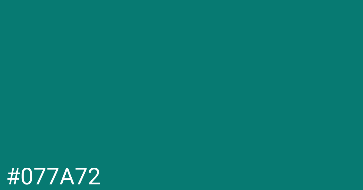 Hex color #077a72 graphic