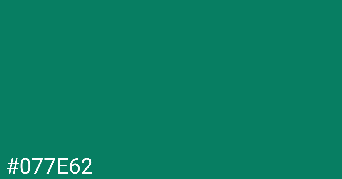 Hex color #077e62 graphic