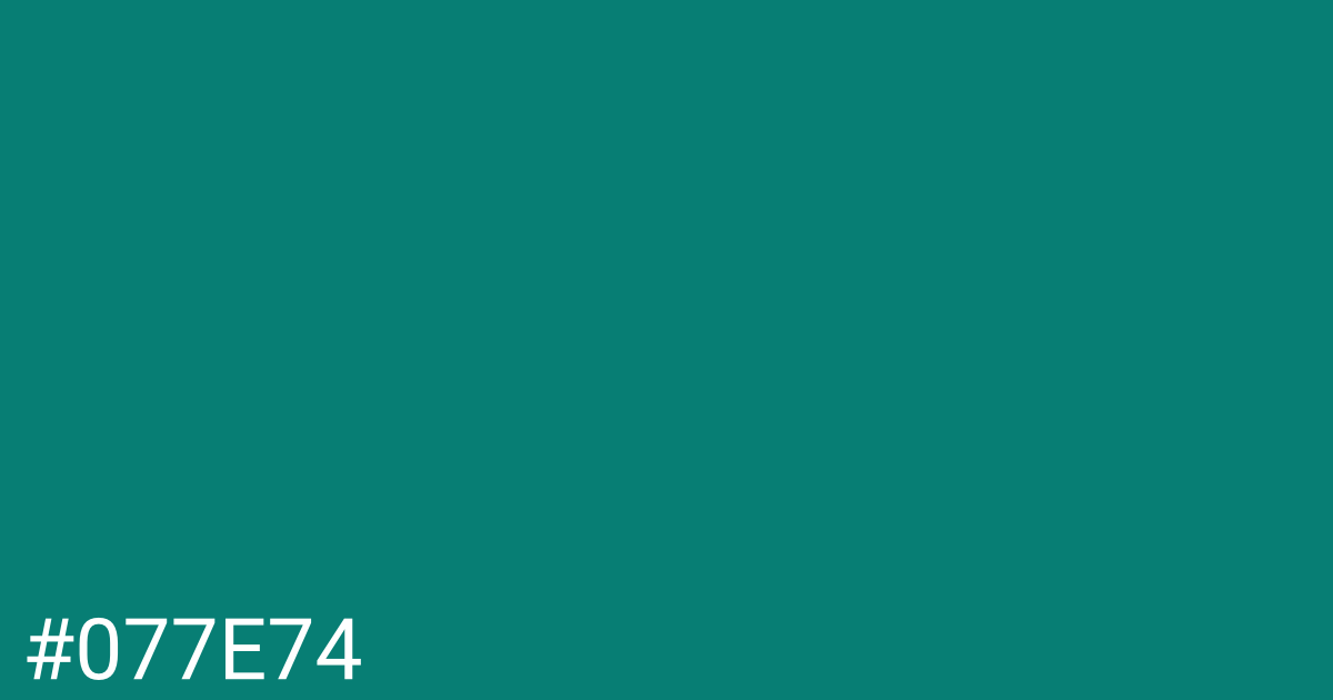 Hex color #077e74 graphic