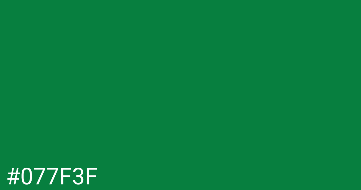 Hex color #077f3f graphic